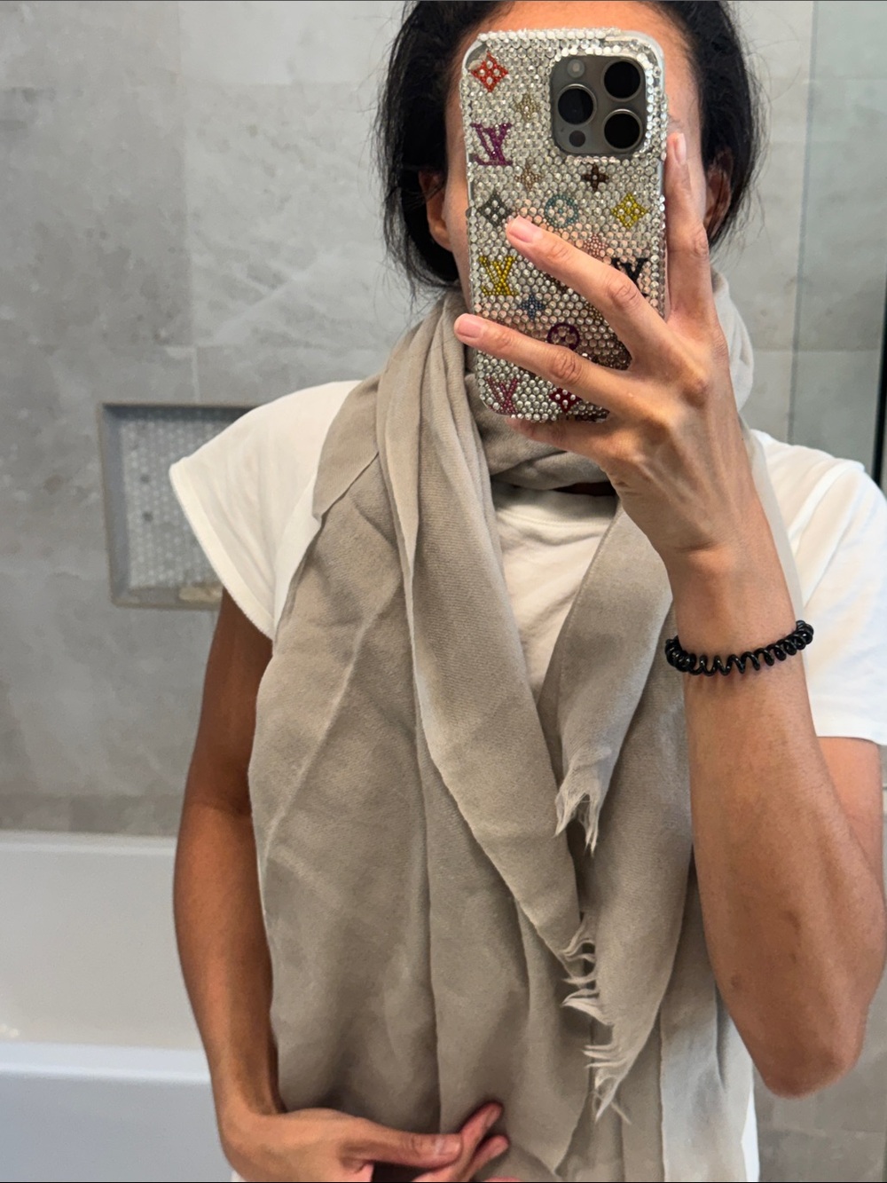 Light Gray Women's Scarf & Wrap (Cashmere)